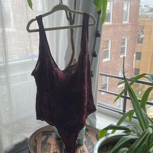 Free People Burgundy Bodysuit